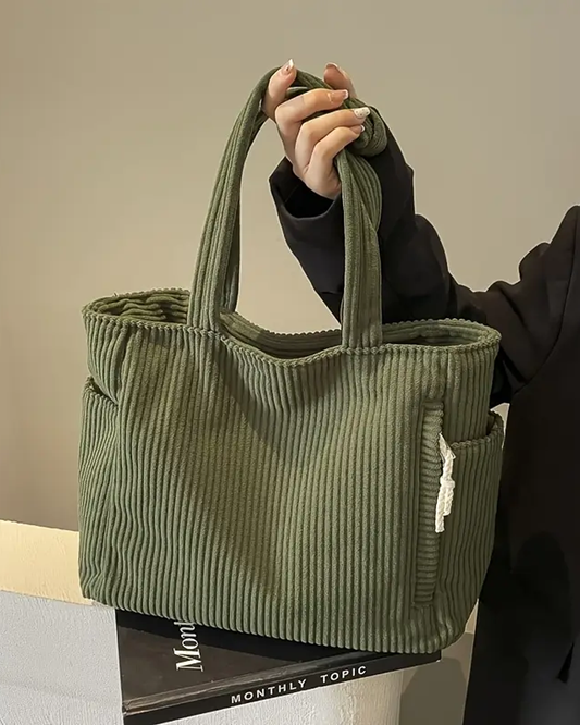 Tilda – ribbad bärväska med snördetalj