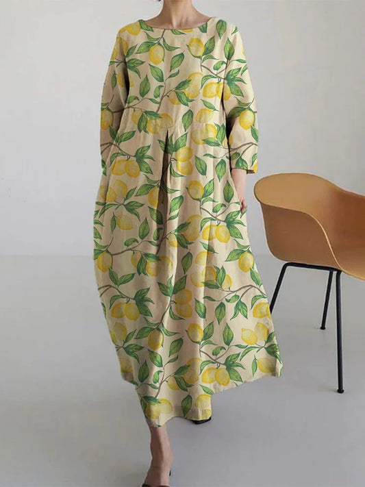 AURORA | Abito Midi Floreale med Comfort Arieggiato e Stile Mediterraneo Perfetto per l'Estate