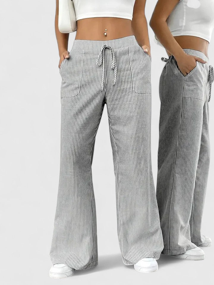 Dominique | Bekväma Vida Byxor med Eleganta Detaljer