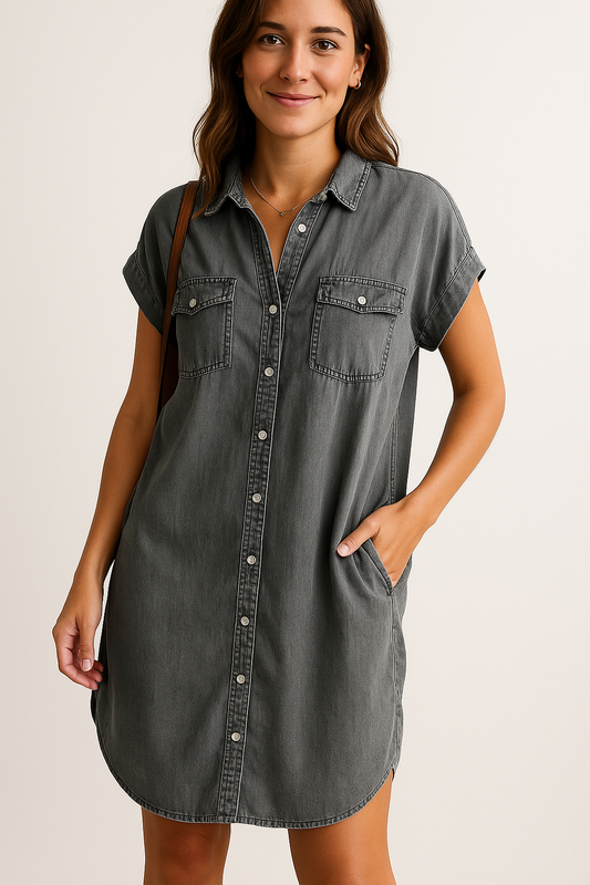 Souv | Modern denim chemise-kjol