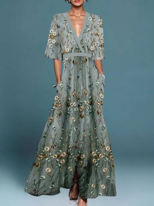 Océane – Elegant blommig långklänning