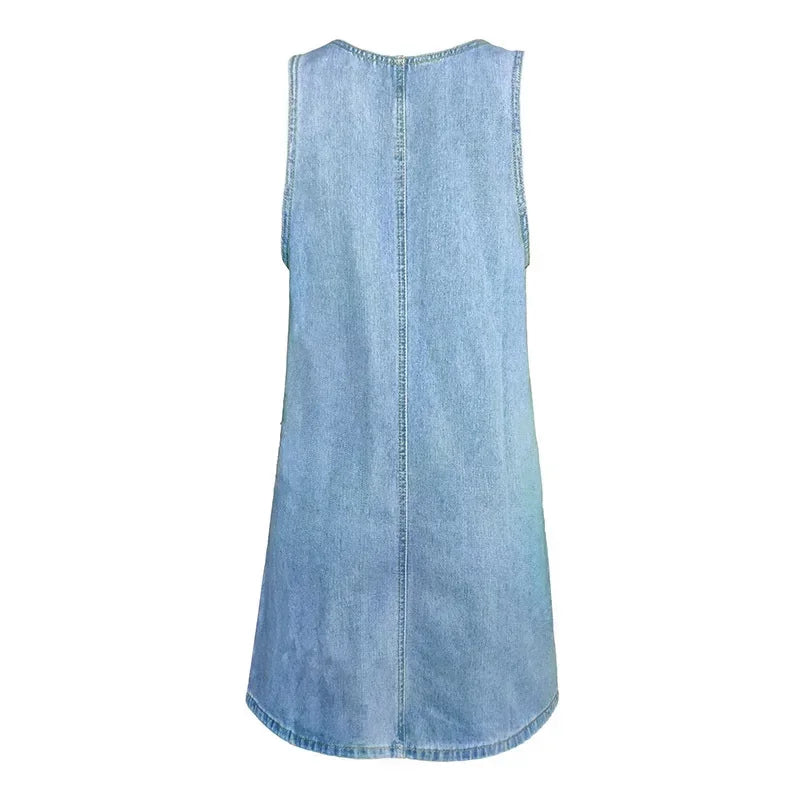 Sofia™ | Praktisk och Lätt Denim Sommarklänning