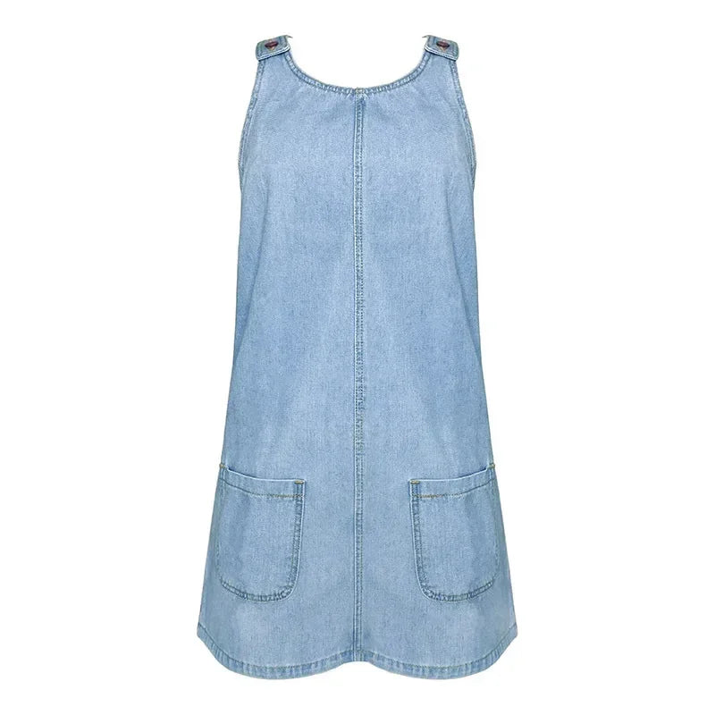 Sofia™ | Praktisk och Lätt Denim Sommarklänning