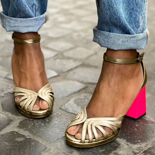 Soise™ | Klassiska sandaler med ankelspänne och öppet tå