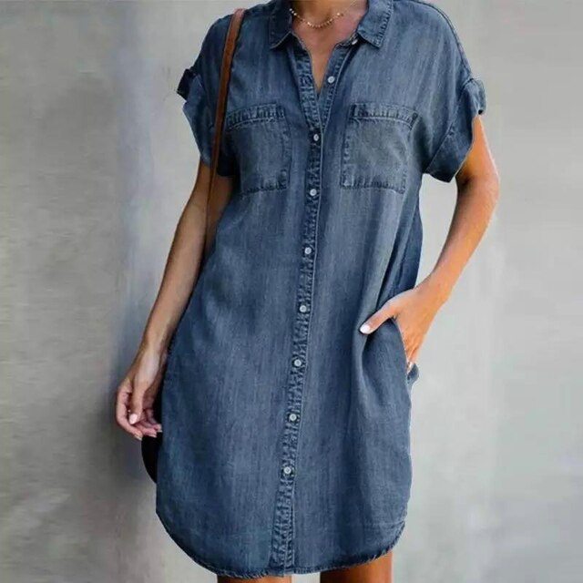 Souv | Modern denim chemise-kjol