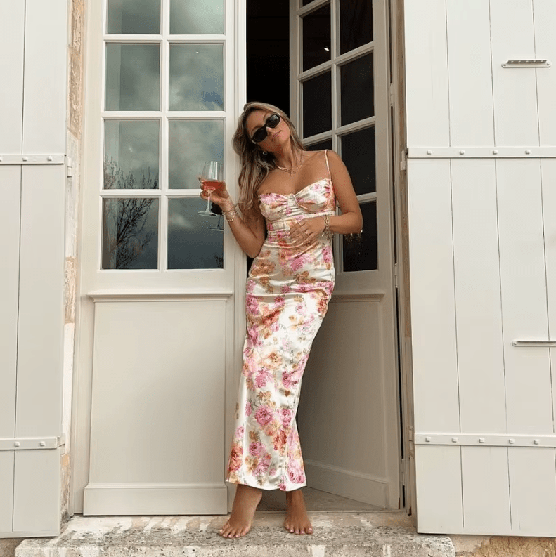 Beau | Sommarmaxiklänning med blommönster
